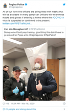加拿大警察戴巨型面罩防感染