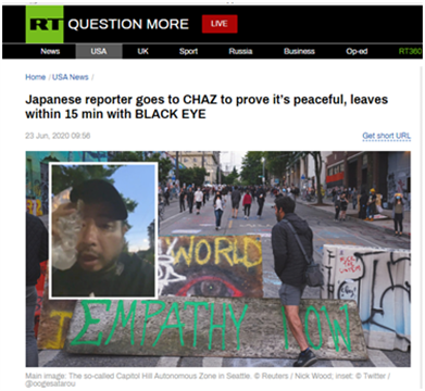日本记者赴美抗议现场只为证明非暴力但……