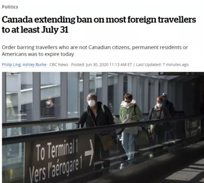 一刀切！加拿大宣布延长全面旅行禁令 打脸欧盟