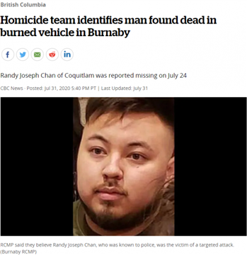 加拿大23岁华裔男子惨死车内!尸体烧焦