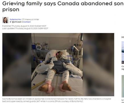 加拿大母亲眼睁睁看着儿子被拷在美国病床等死
