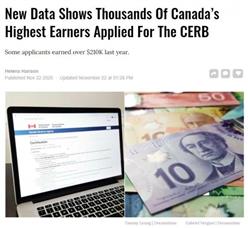 加拿大有近130000年薪超$10w的人领了CERB！