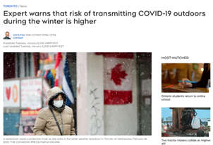 冬天为COVID-19高爆发期！室外更容易感染病毒！
