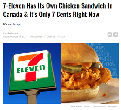 7-Eleven推出全新香辣炸鸡堡，限时$0.07/个！
