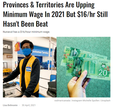 2021年加拿大各地最低工资上涨！最高$16/时