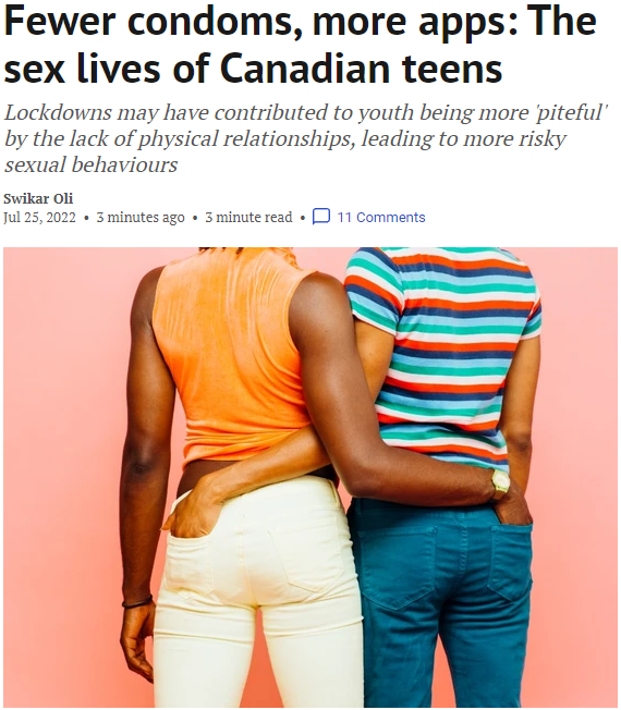疫情让加拿大年轻人更爱上网传裸照+高危性生活
