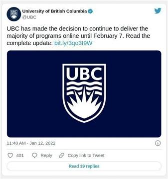 大温多个LifeLab关闭，UBC推迟返校！
