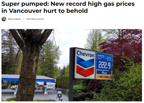 涨疯了！大温油价全北美最高、物价恐随之飙升