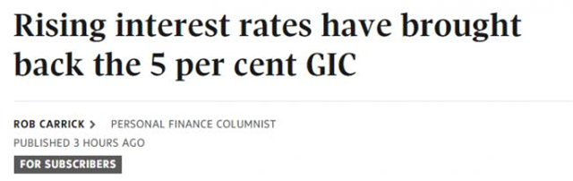 加拿大GIC存款回报率达5%！超股市债券