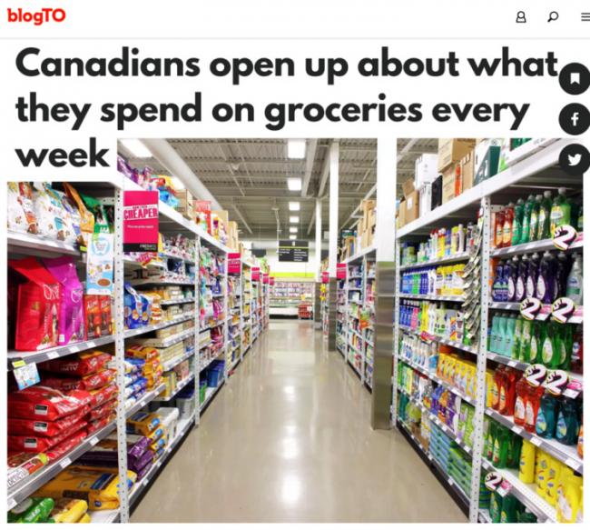 吃到破产 加拿大人每周在食物上花费这个数